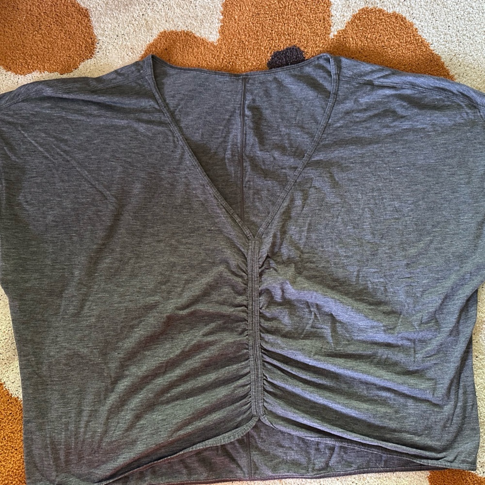 Lululemon Athletica Charcoal Ruched Blouse